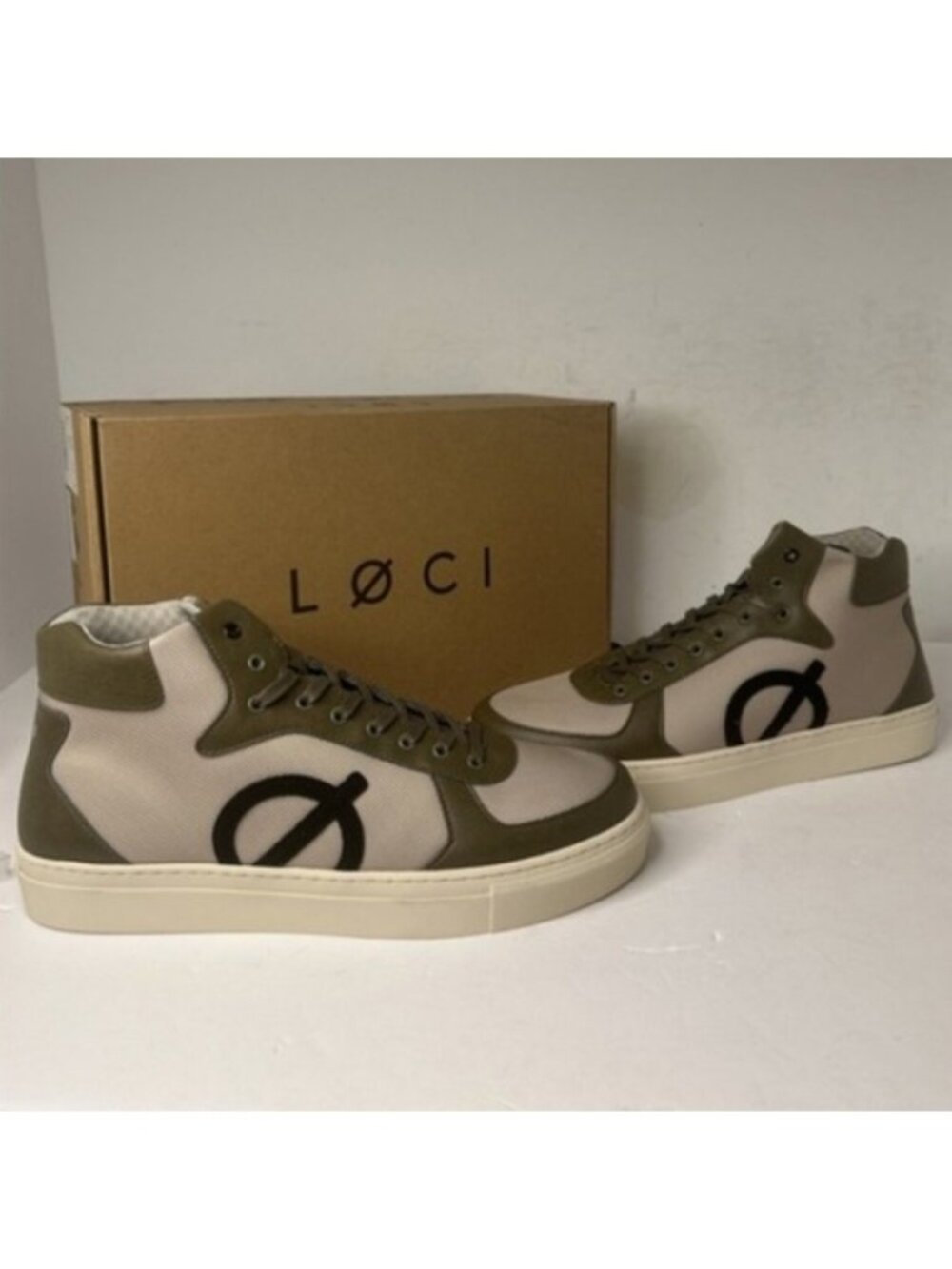 Loci Eleven Hi-Top Sneakers Khaki/Forest Green/Black Men's Size 42 Euro Size 9